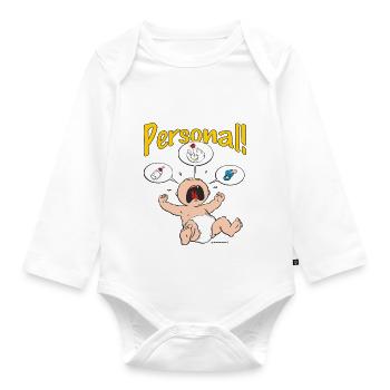 Baby - Wo bleibt mein Personal - Baby Bio-Langarm-Body - Weiß - Vorne