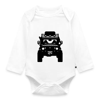 geländewagen - Baby Bio-Langarm-Body - Weiß - Vorne