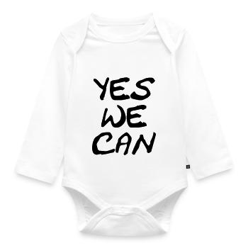 yes we can - Baby Bio-Langarm-Body - Weiß - Vorne