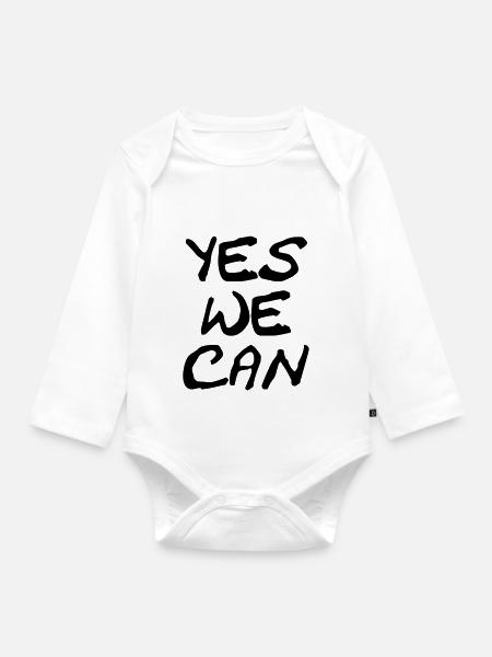 yes we can - Body Bébé bio manches longues - blanc