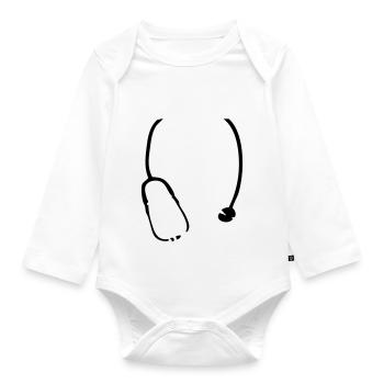 Stethoscope - Organic Longsleeve Baby Bodysuit - white - Front
