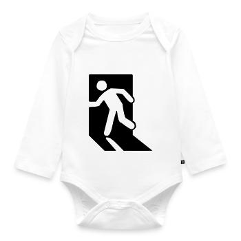Exit (V) - Organic Longsleeve Baby Bodysuit - white - Front
