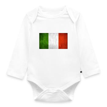 Italian flag - Organic Longsleeve Baby Bodysuit - white - Front