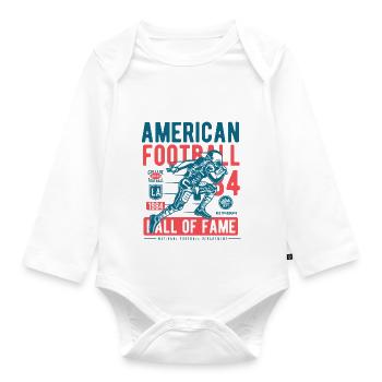 American Football Ballsport College Touchdown USA - Baby Bio-Langarm-Body - Weiß - Vorne
