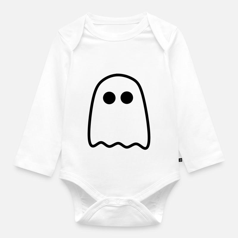 gespenst,geist,comic,kinder - Baby Bio-Langarm-Body - Weiß