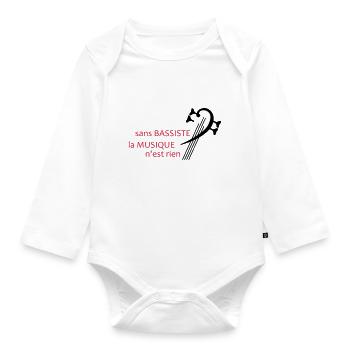 Sans bassiste la musique n'est rien - Body Bébé bio manches longues - blanc - Devant