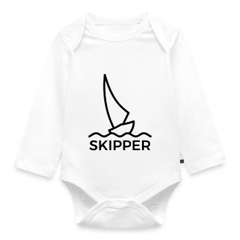 Skipper / segeln - Baby Bio-Langarm-Body - Weiß - Vorne