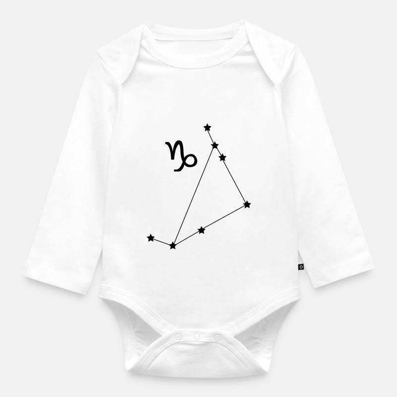 Sternbild Steinbock Sternzeichen - Baby Bio-Langarm-Body - Weiß
