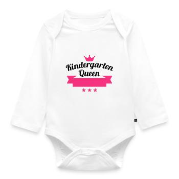 Kindergarten Queen Mädchen - Baby Bio-Langarm-Body - Weiß - Vorne