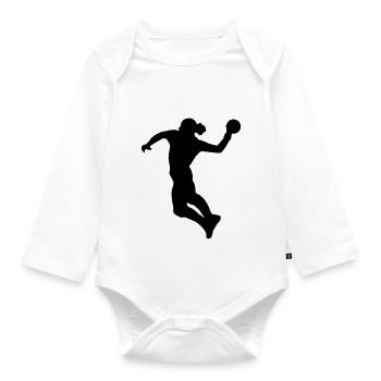 Handball female eu - Organic Longsleeve Baby Bodysuit - white - Front