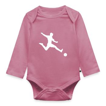 footballer - Organic Longsleeve Baby Bodysuit - mauve - Front