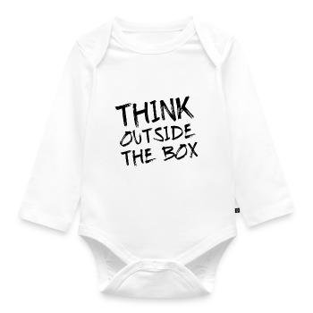 Motivation - Think outside the Box - Baby Bio-Langarm-Body - Weiß - Vorne