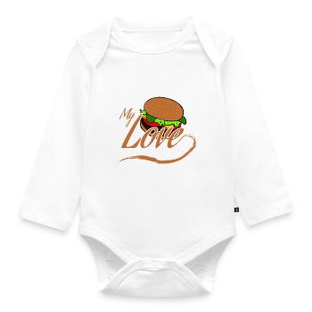 Burger - Baby Bio-Langarm-Body - Weiß - Vorne