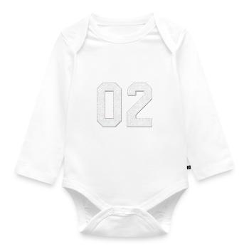 Classique Vintage Baseball Jersey Numéro 02 - Body Bébé bio manches longues - blanc - Devant