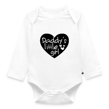 La petite fille du papa - La petite fille du papa noir - Body Bébé bio manches longues - blanc - Devant