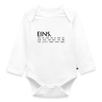 eins - Baby Bio-Langarm-Body - Weiß - Vorne