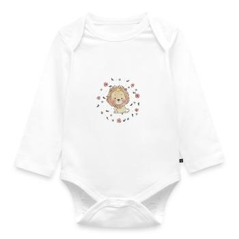 Doux petit lion sauvage - Body Bébé bio manches longues - blanc - Devant