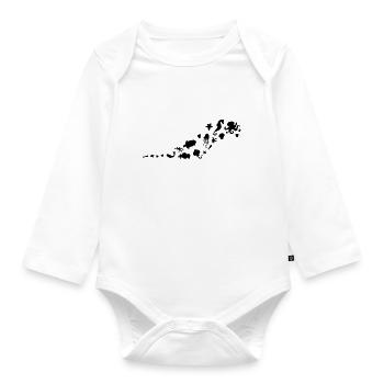 Waldruck maritim - Baby Bio-Langarm-Body - Weiß - Vorne