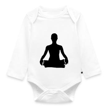 Meditation - Baby Bio-Langarm-Body - Weiß - Vorne