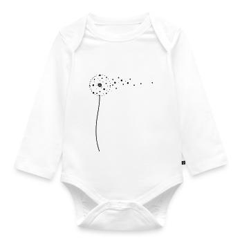 Stylized dandelion - Organic Longsleeve Baby Bodysuit - white - Front