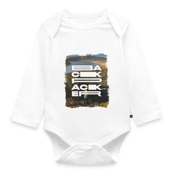 Backpacker - Organic Longsleeve Baby Bodysuit - white - Front