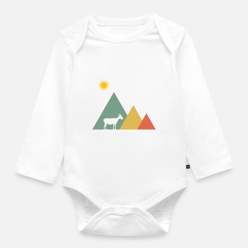 Ziege Ziegenbock Alpen - Baby Bio-Langarm-Body - Weiß