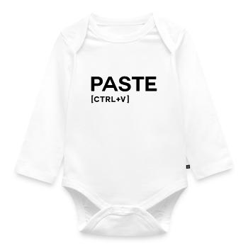 PASTE CTRL BLACK - Organic Longsleeve Baby Bodysuit - white - Front