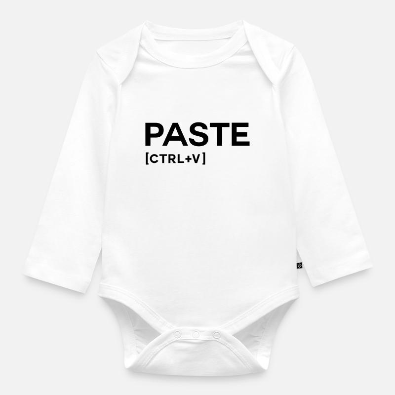 PASTE CTRL BLACK - Organic Longsleeve Baby Bodysuit - white