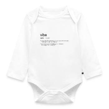 vibe definition - Organic Longsleeve Baby Bodysuit - white - Front