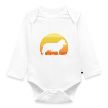 Silhouette de Kooikerhondje Kooiker Sunrise - Body Bébé bio manches longues - blanc - Devant