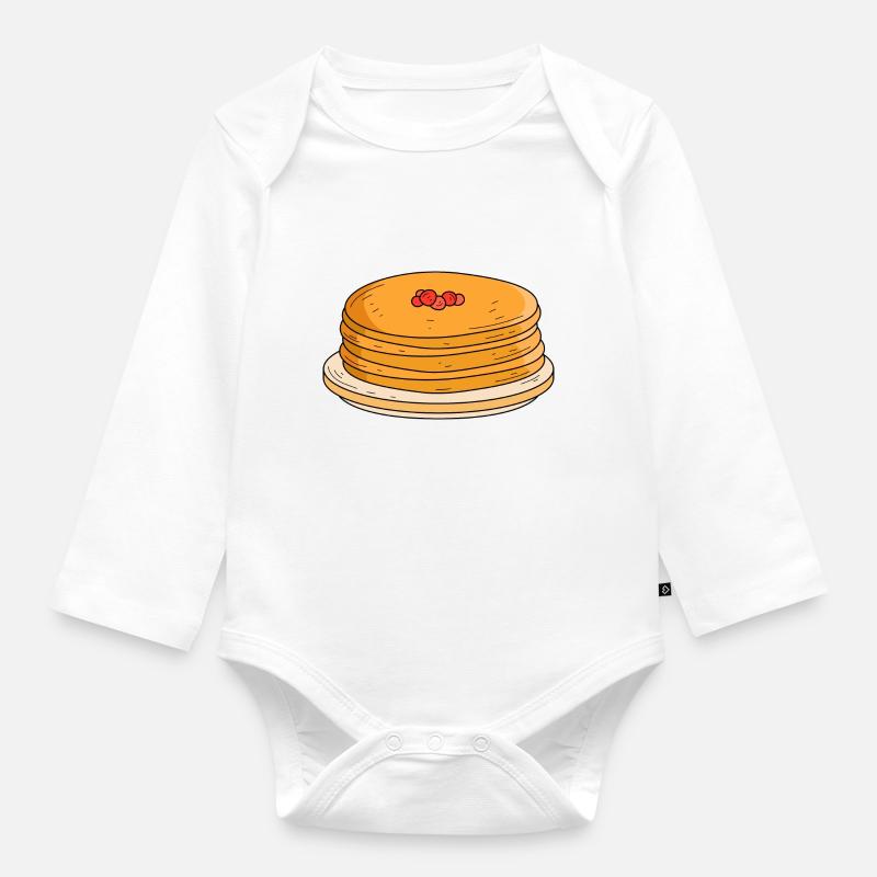 Crêpes - Body Bébé bio manches longues - blanc