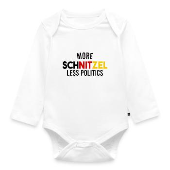 Politics political schnitzel - Organic Longsleeve Baby Bodysuit - white - Front