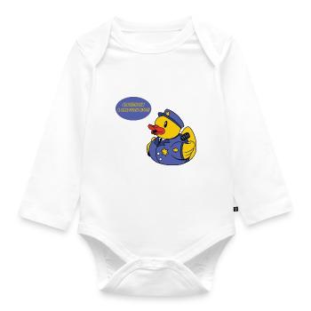 Duck Bathtub Relaxation - Organic Longsleeve Baby Bodysuit - white - Front