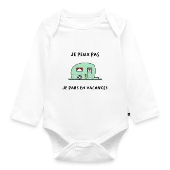 ICH KANN NICHT. - Urlaub. ES LEBE DER URLAUB. URLAUB - Baby Bio-Langarm-Body - Weiß - Vorne