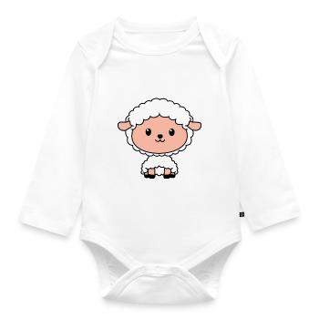 Sheep Cute Animal - Organic Longsleeve Baby Bodysuit - white - Front