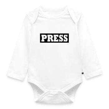 Press - Organic Longsleeve Baby Bodysuit - white - Front
