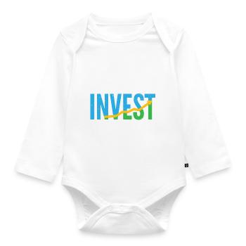 Investment Investor I Trading Eat Sleep Invest - Organic Longsleeve Baby Bodysuit - white - Front