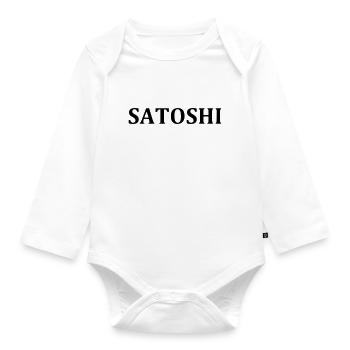 Lettrage SATOSHI pour Bitcoiner Blockchain - Body Bébé bio manches longues - blanc - Devant