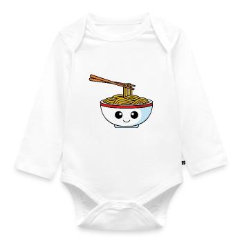 Nudeln Comic - Baby Bio-Langarm-Body - Weiß - Vorne