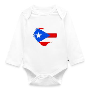 Puerto Rico - Baby Bio-Langarm-Body - Weiß - Vorne