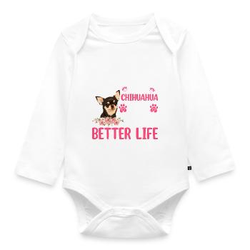 Travailler si dur pour mon plaisir Chihuahua - Body Bébé bio manches longues - blanc - Devant