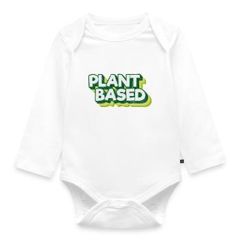 Vegan Vegetarian Vegetable Vintage I Gift - Organic Longsleeve Baby Bodysuit - white - Front