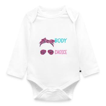 Mon corps Ma décision - Body Bébé bio manches longues - blanc - Devant