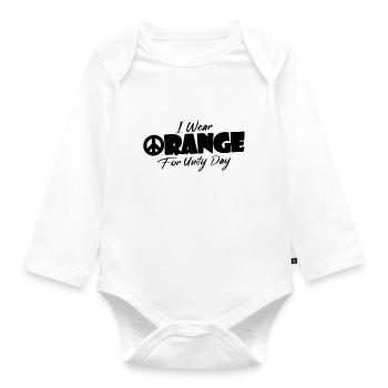 Against bullying in the workplace Be nicely conciliatory - Organic Longsleeve Baby Bodysuit - white - Front