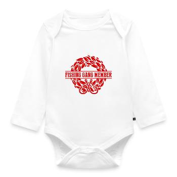 Fishing Gang - Organic Longsleeve Baby Bodysuit - white - Front