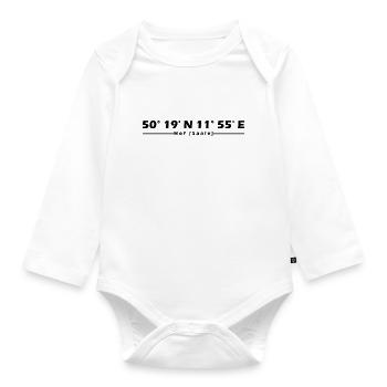 Hof (Saale) Koordinaten - Baby Bio-Langarm-Body - Weiß - Vorne