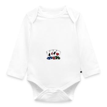 Poker Diet Fish and Their Chips Joueur de poker - Body Bébé bio manches longues - blanc - Devant