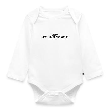 Dijon Koordinaten - Baby Bio-Langarm-Body - Weiß - Vorne