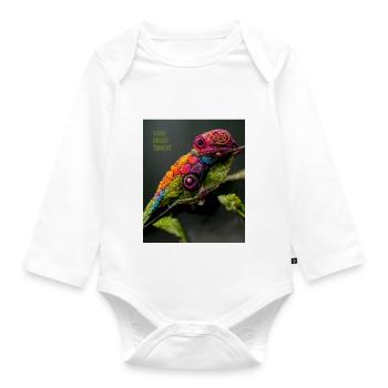 Briller à la lueur des étoiles - un slogan positif - Body Bébé bio manches longues - blanc - Devant