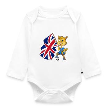 Chat fan britannique - Body Bébé bio manches longues - blanc - Devant